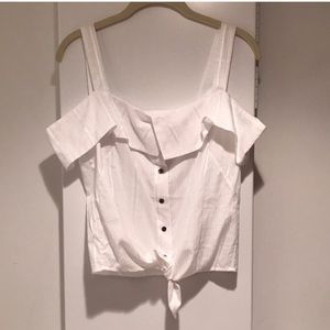 Intermix Exclusive Cold Shoulder Tie-Front Top XS